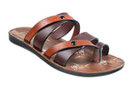 Titas Gents Brown / Tan Chappal PU