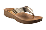 Aerowalk Ladies Golden Chappal PU