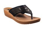 Flite Ladies Black Chappal PU