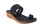 Flite Ladies Black Chappal PU