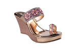 Titas Ladies Rose Gold Wedding Chappal