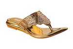 Titas Ladies Golden Wedding Chappal