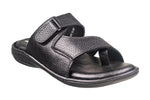 Titas Gents Black Leather Chappal
