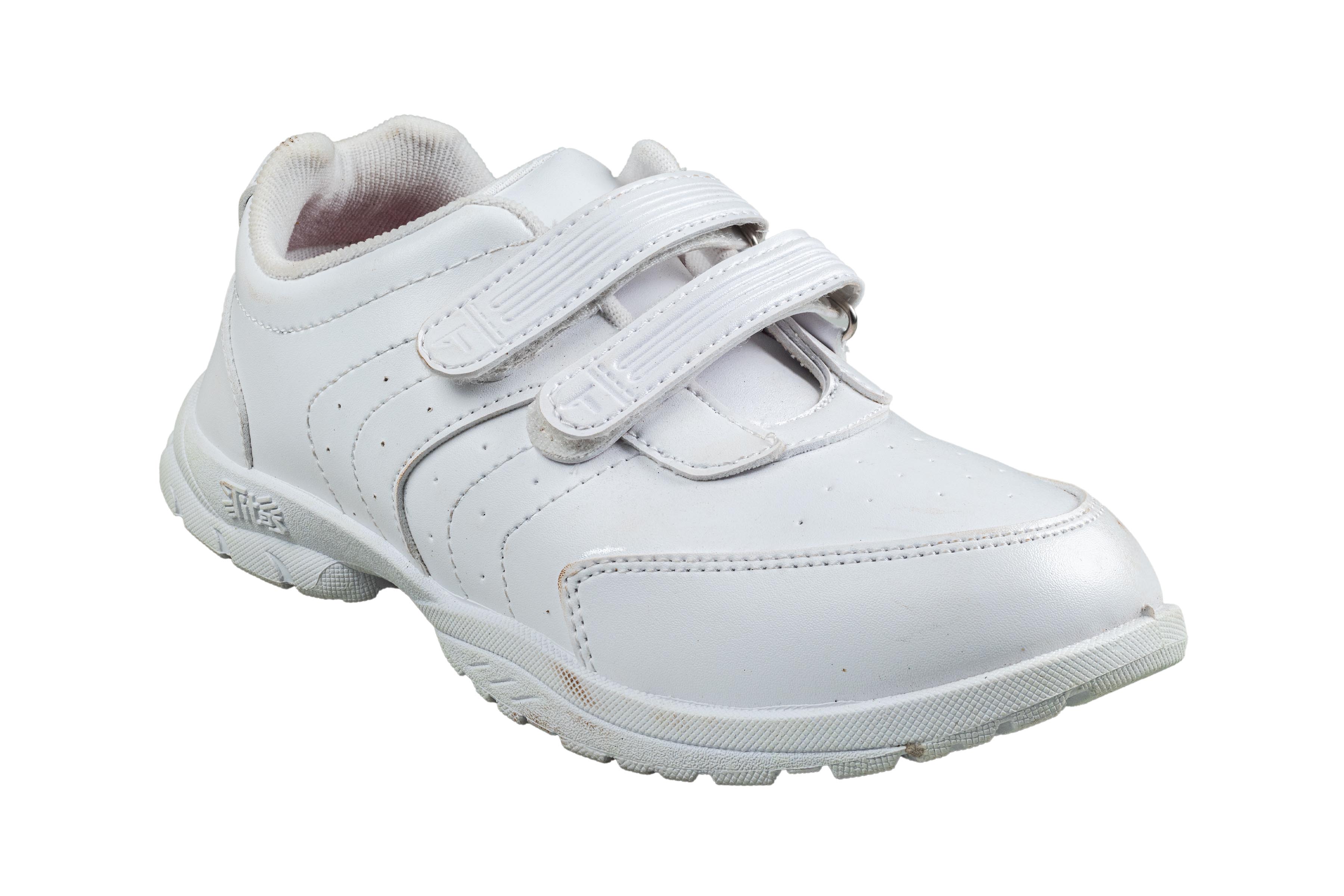 Titas Boys Velcro White School Shoe (4 Years to Years Boy