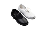 Titas Girls Black School Shoe & White Canvas School Shoe Combo
