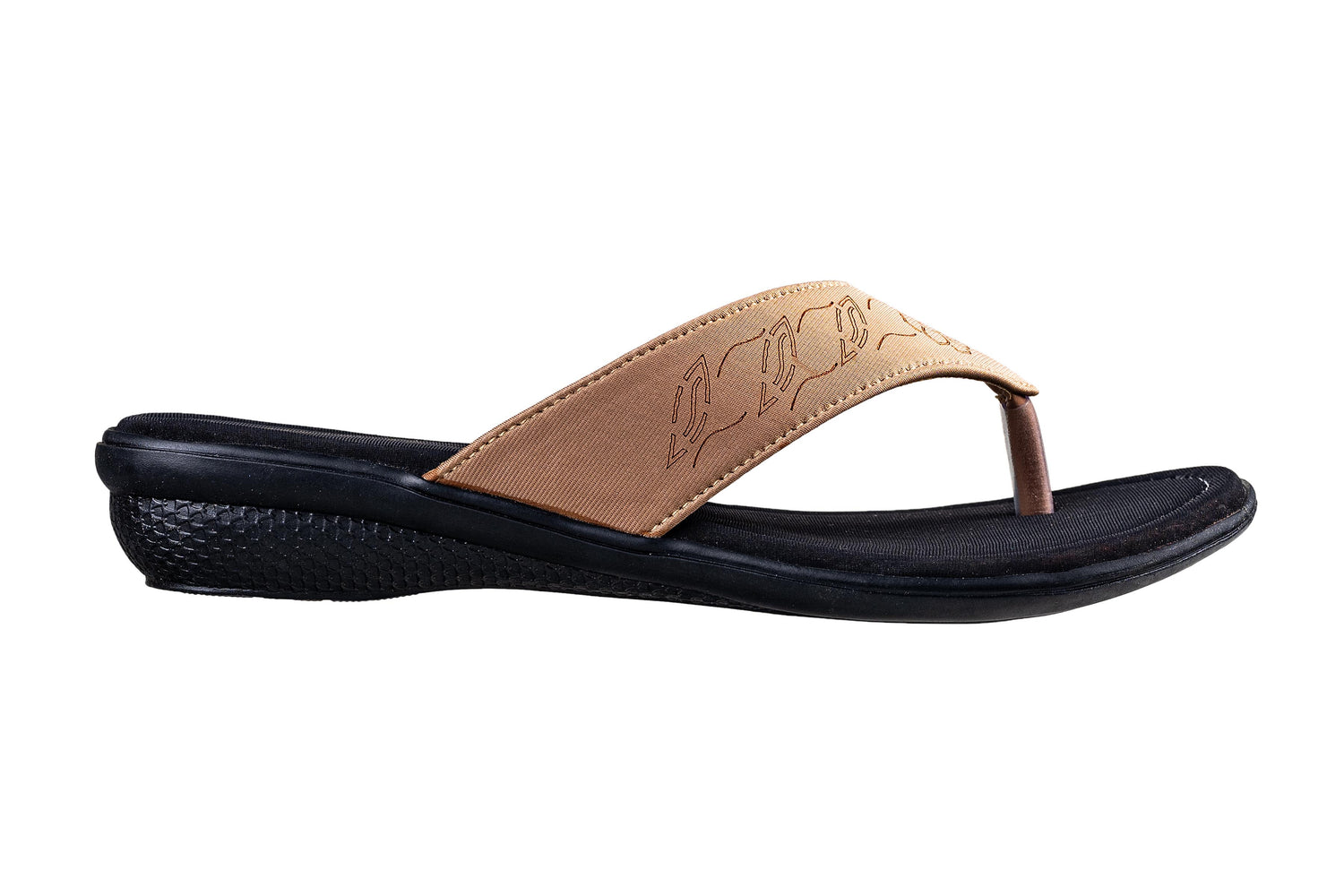 Titas Ladies Beige / Black Chappal