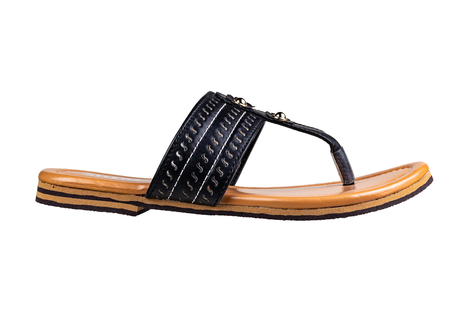 Titas Ladies Black Chappal