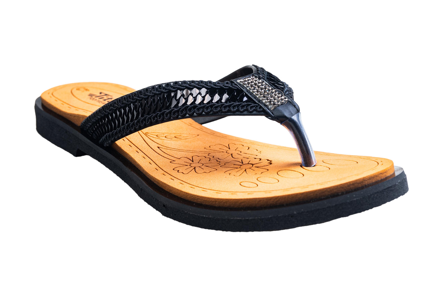 Titas Ladies Black Chappal