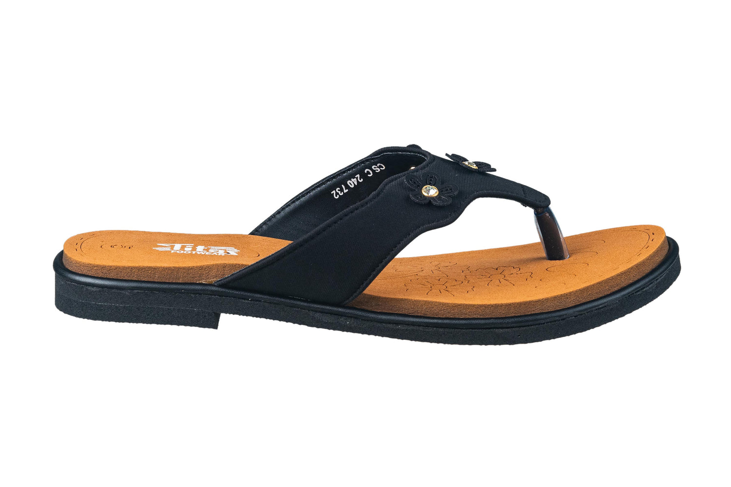 Titas Ladies Black Chappal