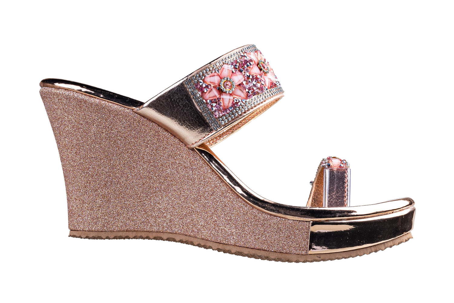 Titas Ladies Rose Gold Wedding Chappal