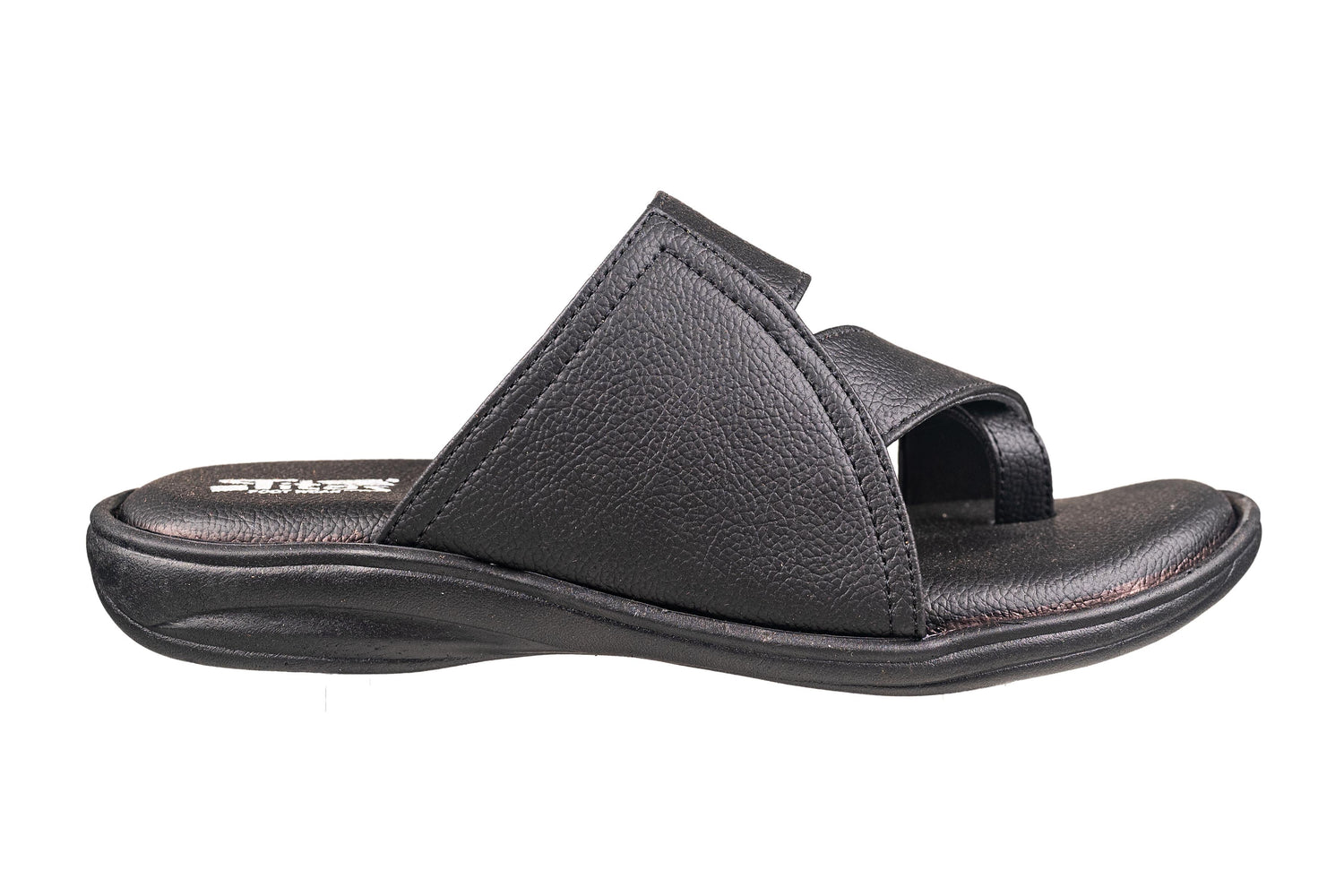 Titas Gents Black Chappal