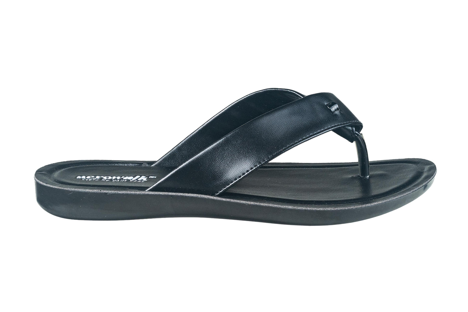 Aerowalk Gents Black Chappal PU
