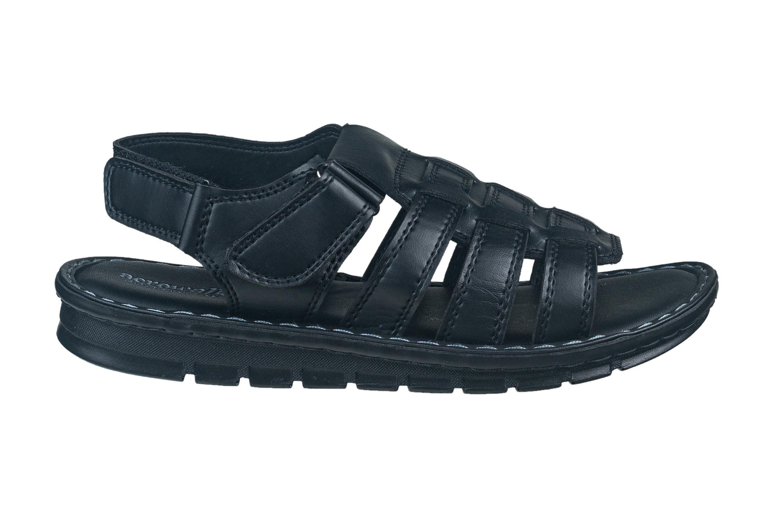 Aerowalk Gents Black Sandal PU