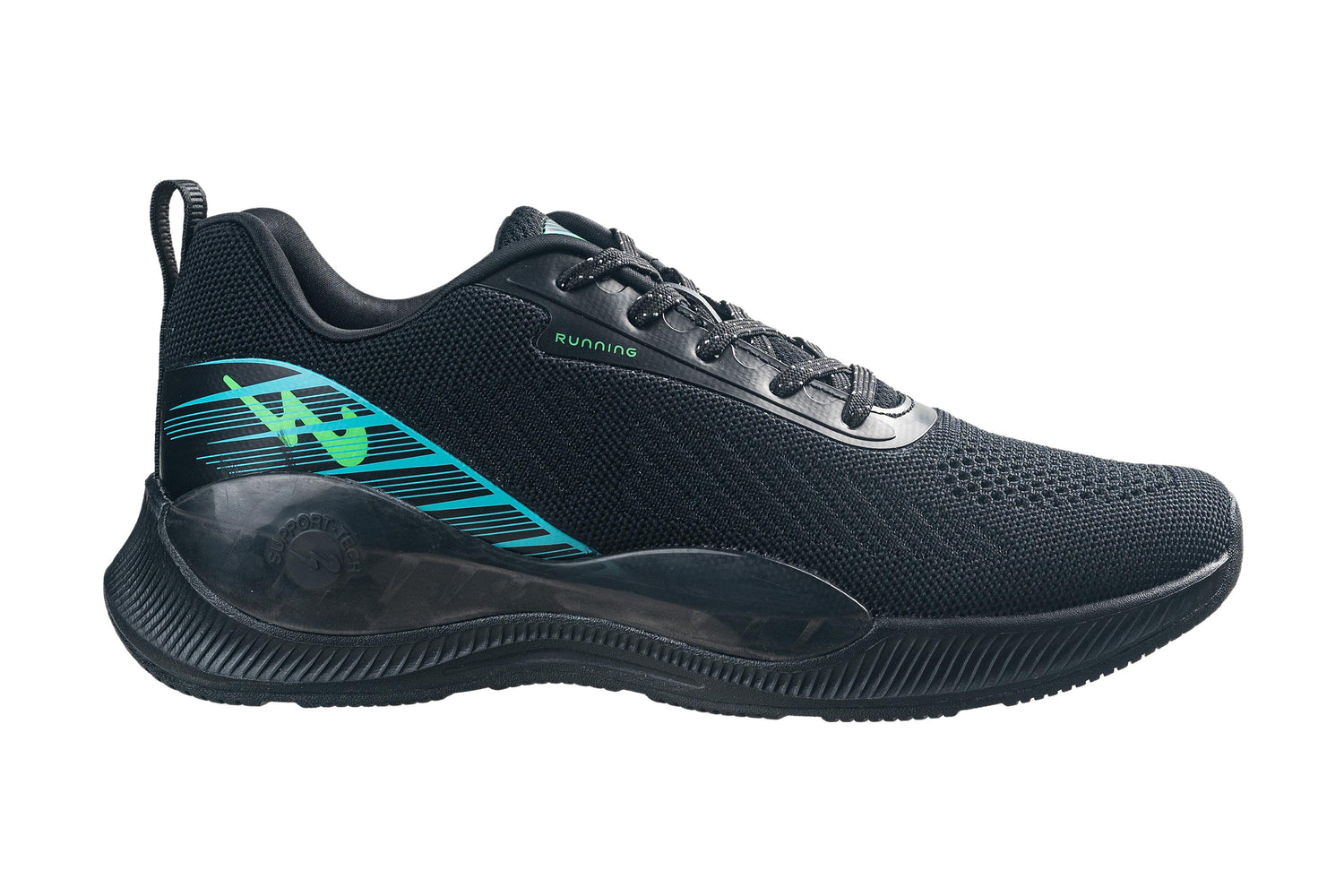 Campus Gents Black / T. Blue Sports Shoe